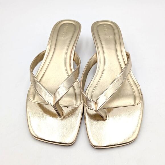 Open Edit Tori Kitten Heel Sandals Slip-On Women's Gold Size US8M EU38.5 - Picture 2 of 8